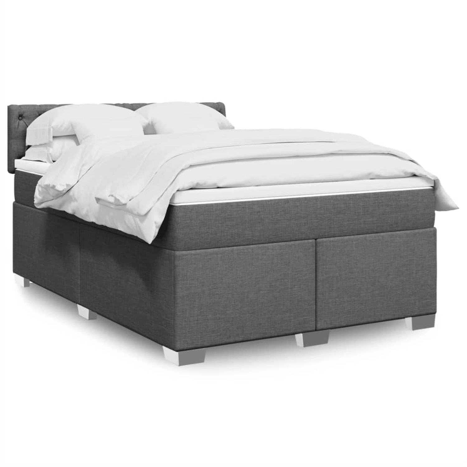 vidaXL Boxspringbett mit Matratze Dunkelgrau 140x190 cm Stoff 3288191 günstig online kaufen