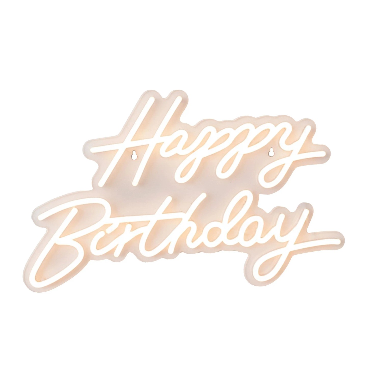 Relaxdays LED Schild Happy Birthday Acryl Transparent Warmweiß mit USB Anschluss 28 x 40 x 1 cm 400 g