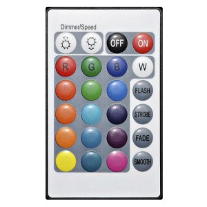 Fernbedienung für Osram LED-Streifen mit Farb-, Dimm- und Modusauswahl.