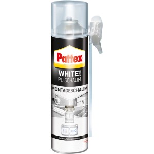 Pattex PU-Schaum White Line 500ml Dose, Montageschaum für Bau und Handwerk.