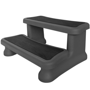 Graue Canadian Spa Treppe Premium für Whirlpools, 90x60x40cm.