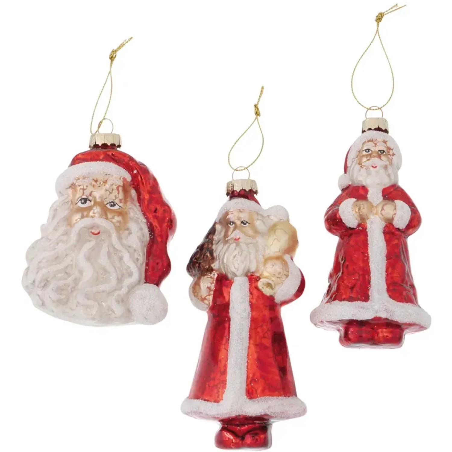 Boltze Home Hängefigur Santa Claus 3-fach sortiert