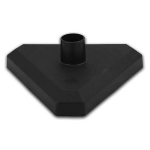Fuß für UvV Kettenpfosten Lugano, Beton gefüllt, dreieckig, schwarz.
