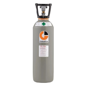 Graue CO2 Lebensmittelgas Pfandflasche T13 von GlobalGas für Zapfanlagen.