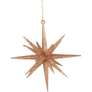 Glitzernder Dekoanhänger Tove XS von Boltze Home in Kupfer für die Weihnachtsdekoration.