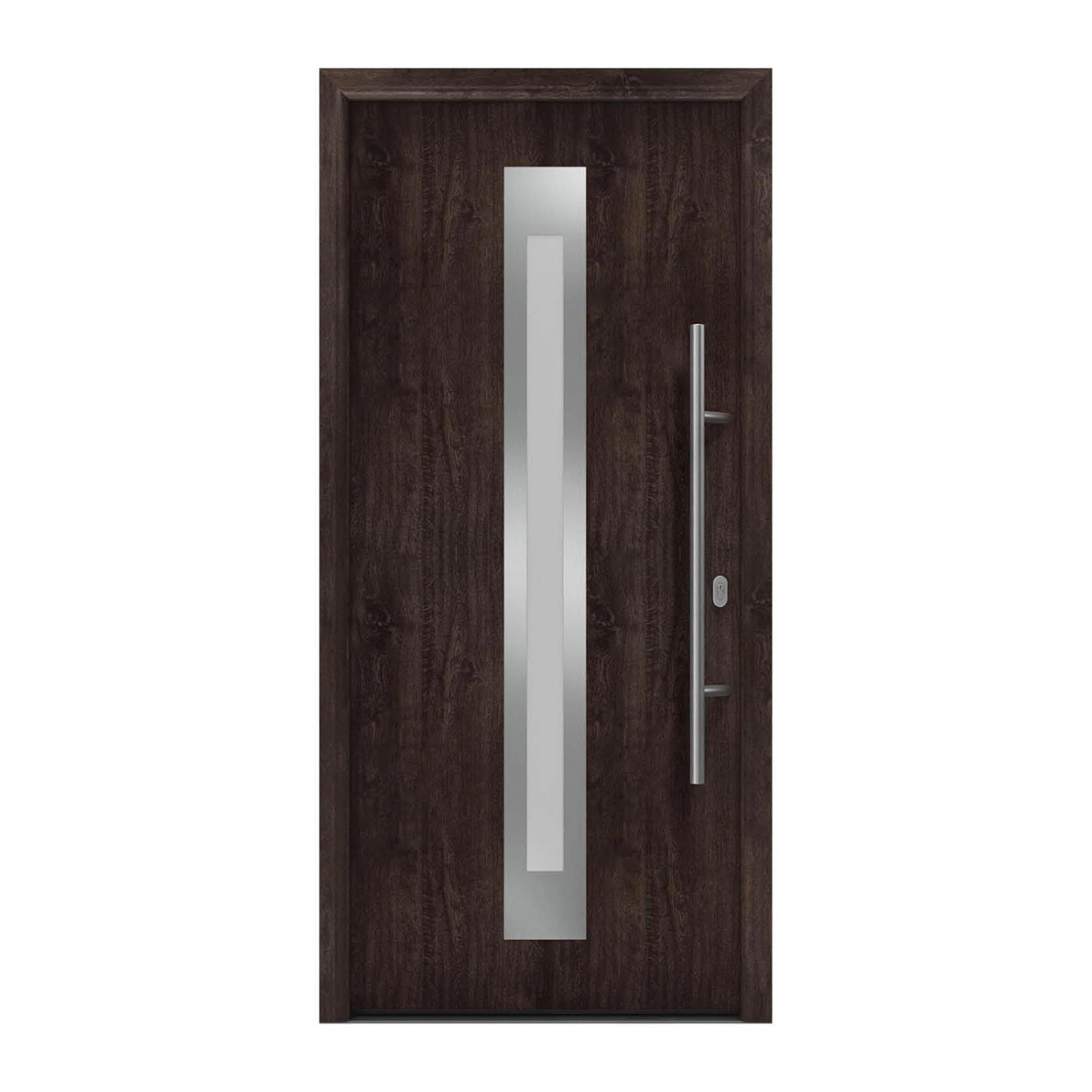 EcoStar Haustür Isopro IP 770S Eiche Dunkel 110 cm x 210 cm DIN R günstig online kaufen