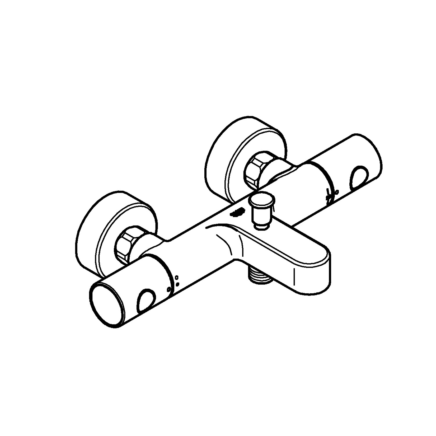 Grohe QuickFix Precision Get Thermostat-Wannenbatterie DN 15 für die Wandmontage.