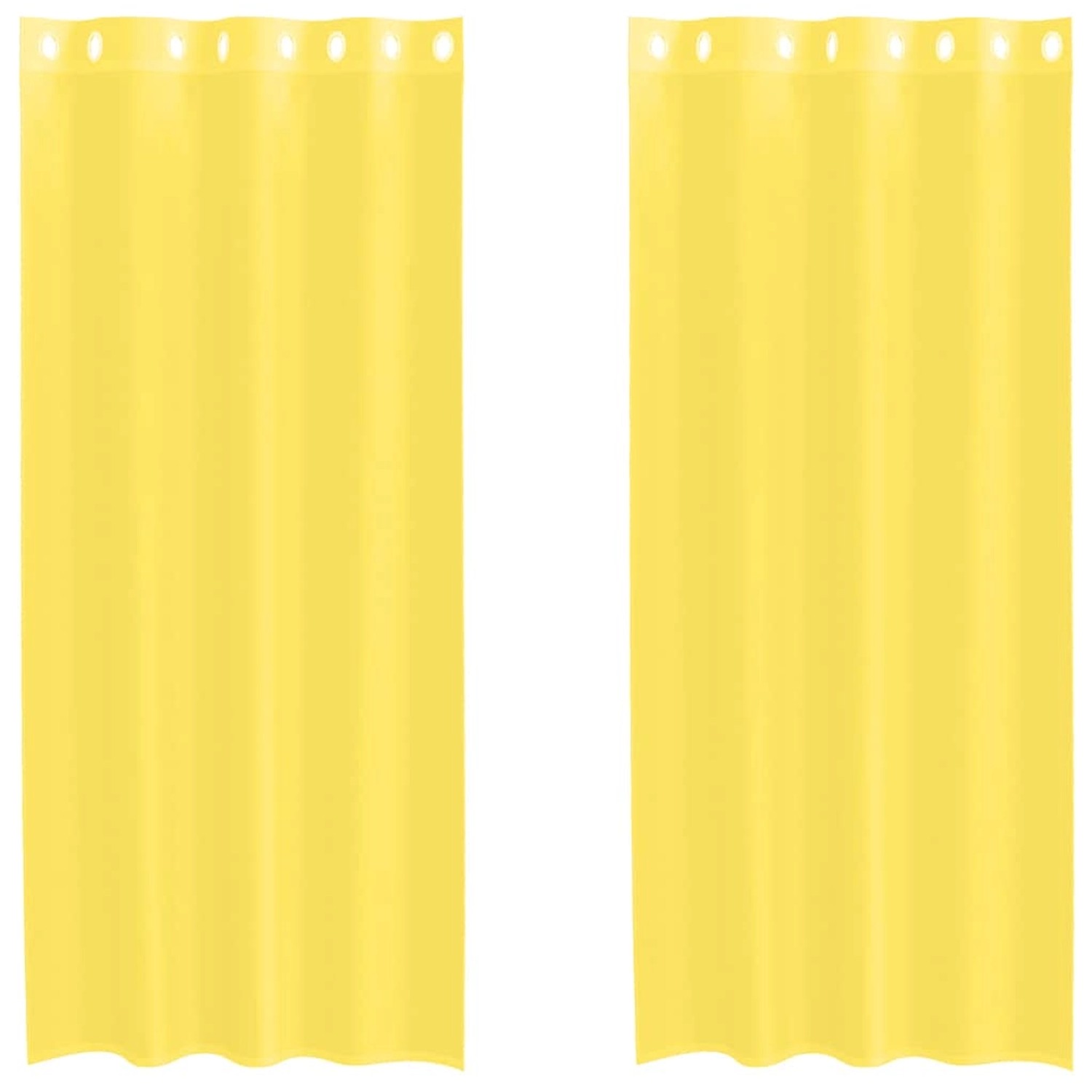 vidaXL Voile Vorhänge mit Ösen 2 Stk Gelb 4102133 günstig online kaufen