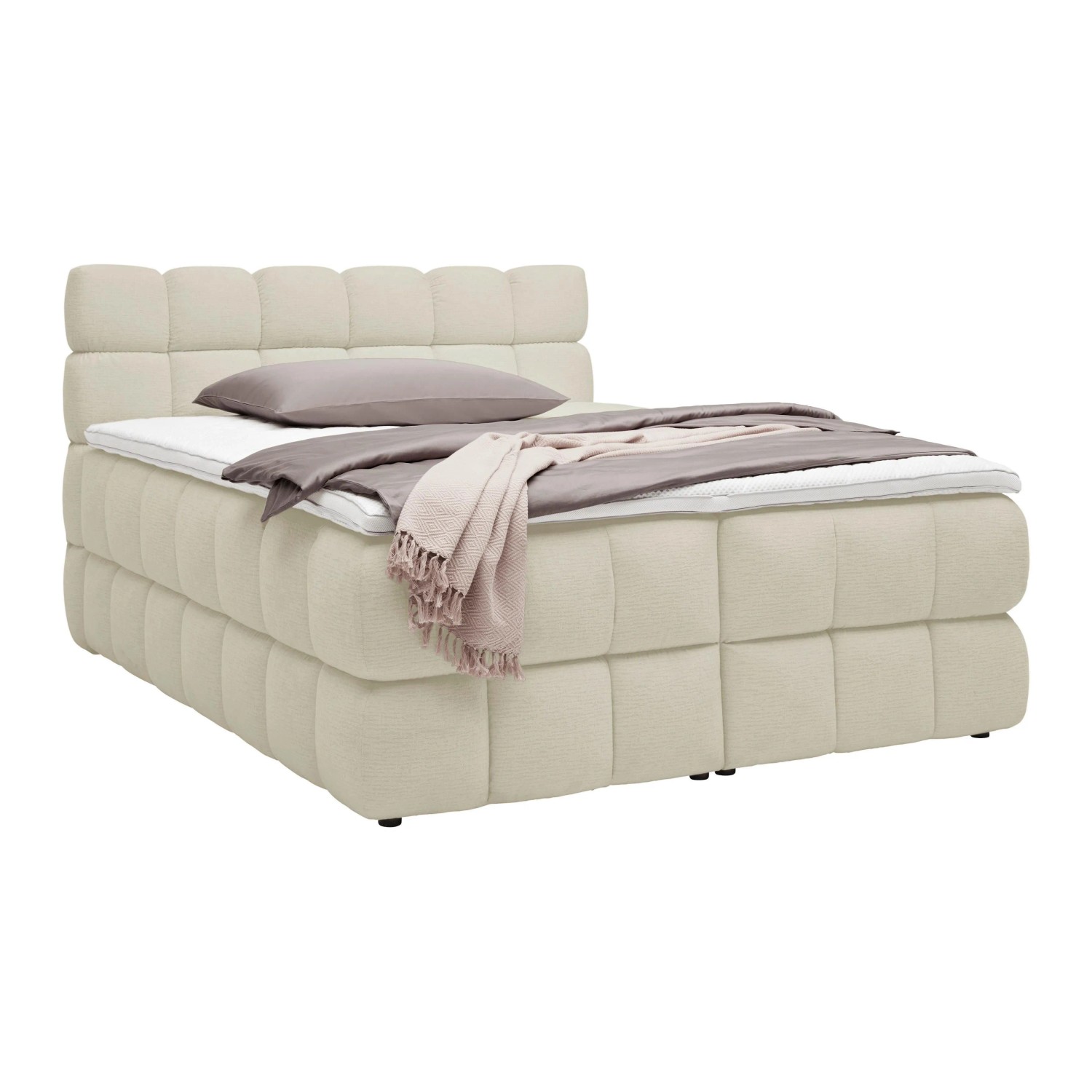 Premium Living Boxspringbett Bubble Box Taupe ca. 160x200cm