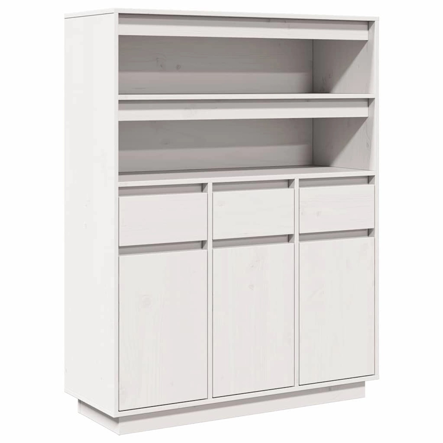 vidaXL Highboard Weiß 89x34x116,5 cm Massivholz Kiefer 861112 günstig online kaufen