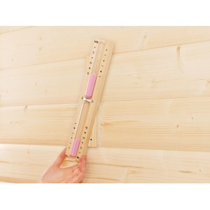 Karibu Sanduhr Classic aus Holz mit rosa Sand für Sauna, ca. 15 Minuten Laufzeit.