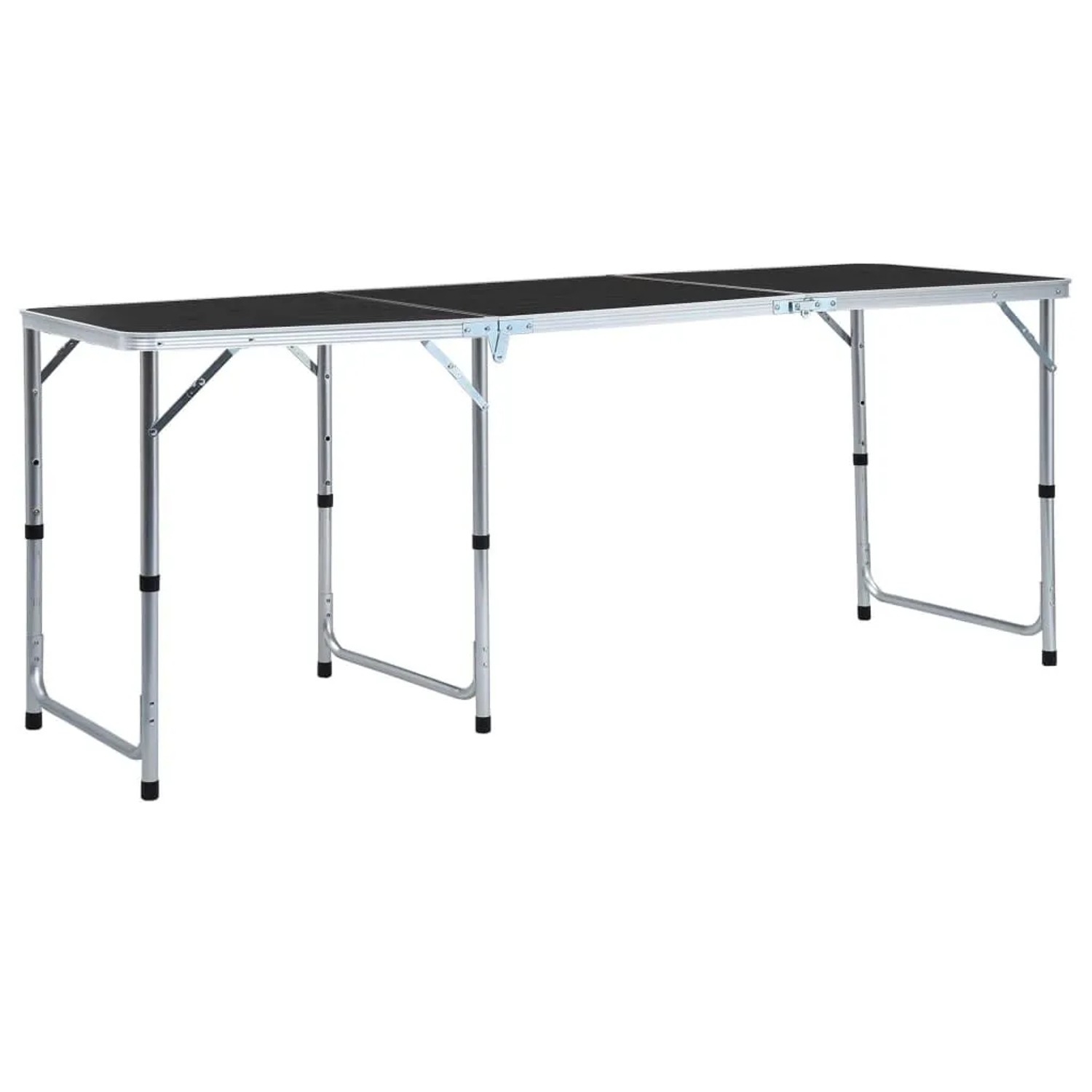 vidaXL Klappbarer Campingtisch Grau Aluminium 180 x 60 cm 48175