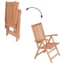 vidaXL Verstellbare Gartenstühle 2 Stk Massivholz Teak 43029_6