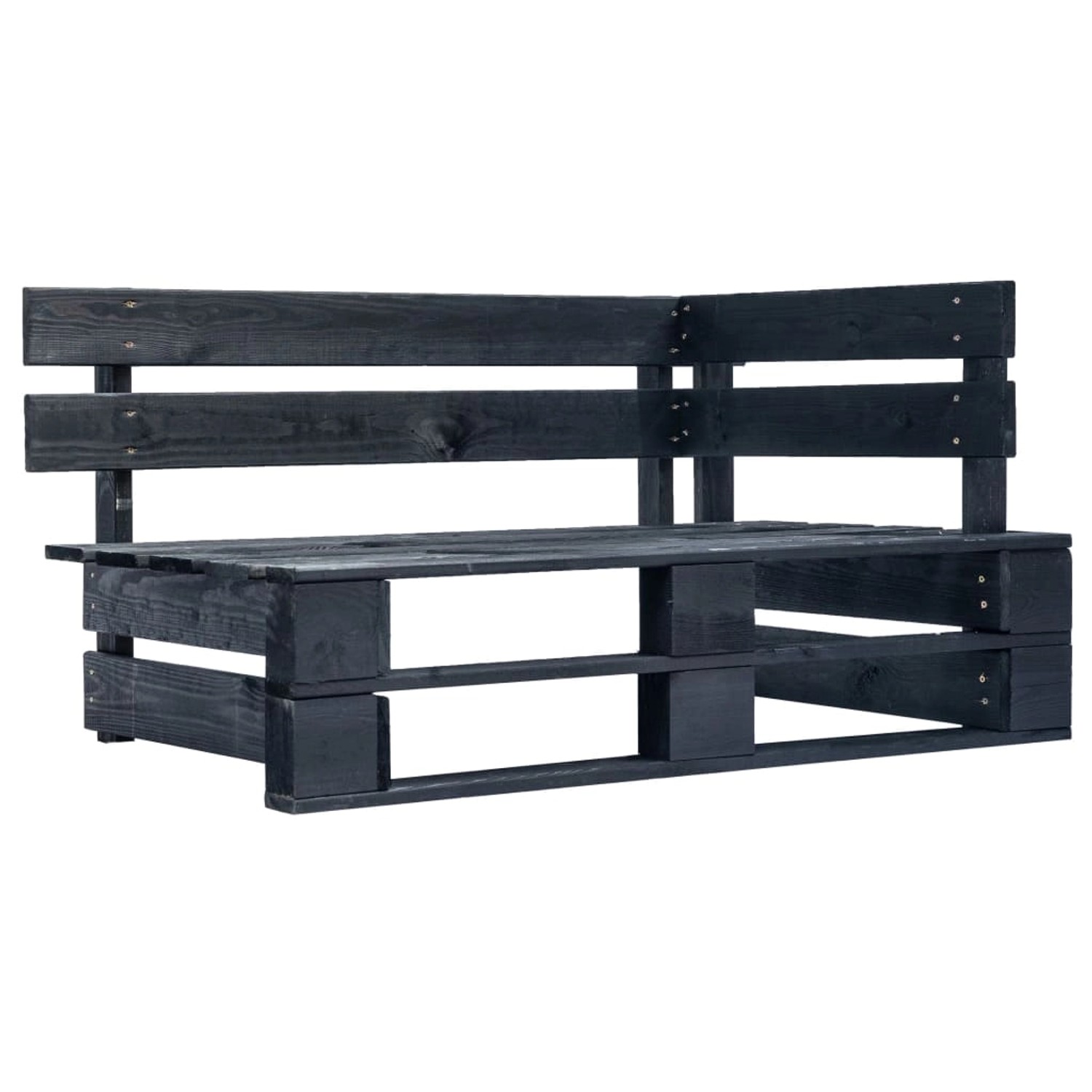 vidaXL Outdoor-Eckbank Paletten Holz Schwarz 45763