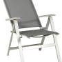 Klappsessel Urban aus dem Acamp Gartenmöbel-Set, grau mit Aluminiumgestell.
