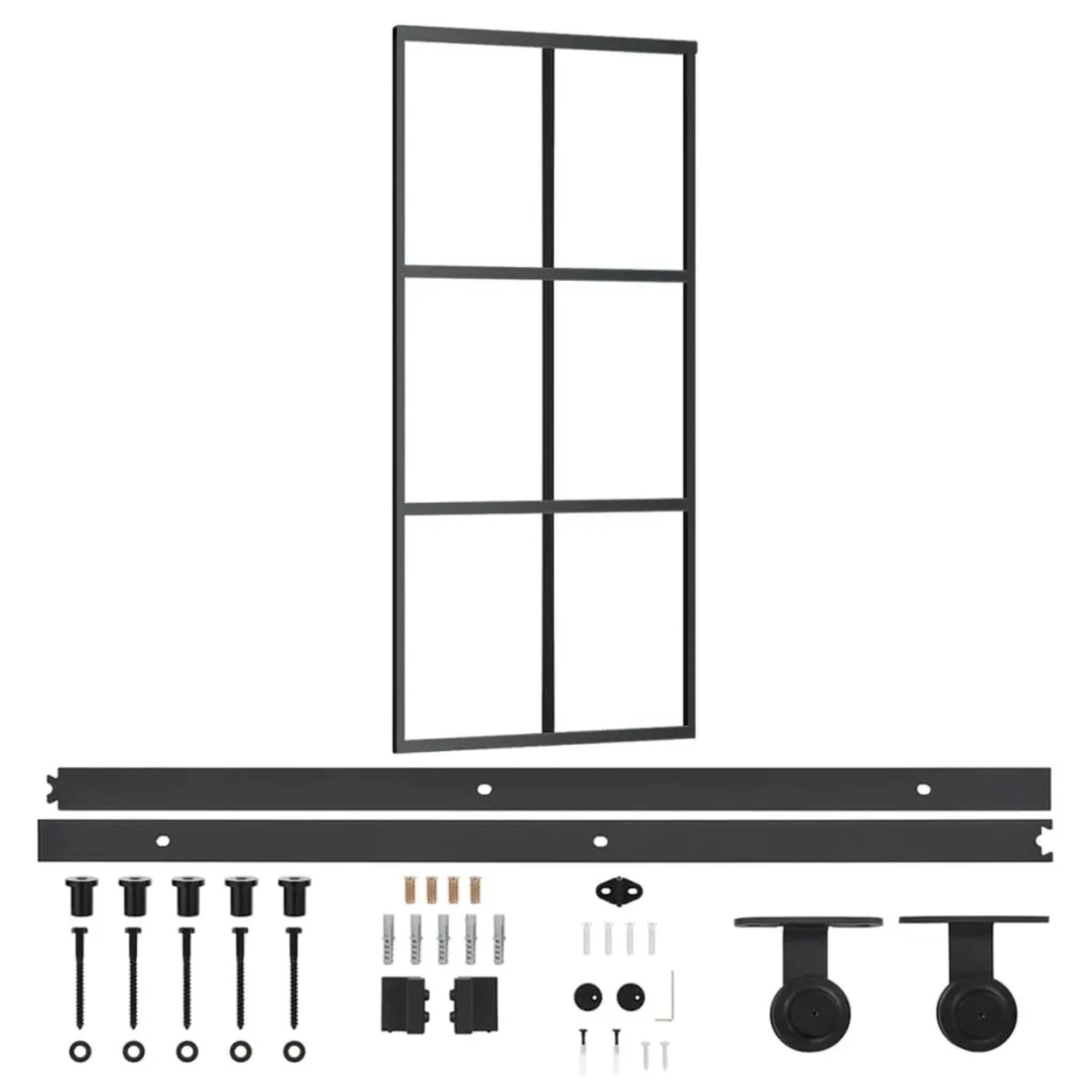 vidaXL Schiebetür mit Beschlag ESG-Glas & Aluminium 90x205 cm 3081946