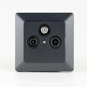 ChiliTec MILOS Antennendose TVRadioSAT Anthrazit mit Rahmen