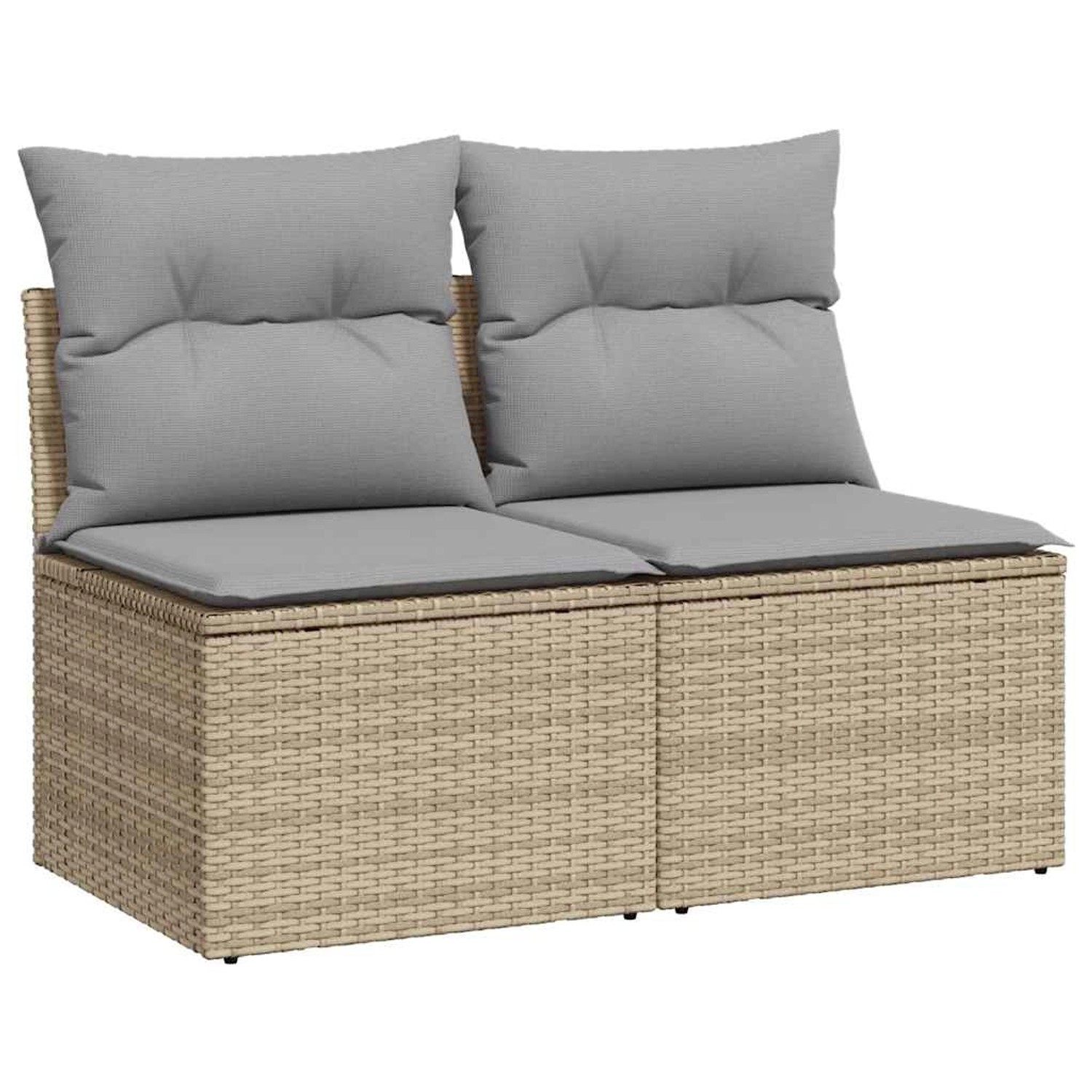 vidaXL 2-Tlg Garten-Sofagarnitur mit Kissen Beige Poly Rattan Akazie 332523 günstig online kaufen