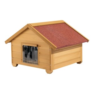 Wiltec Kleines Katzenhaus 68X53X47Cm Holz Katzenhütte Wurfkiste Wetterfest Höhle
