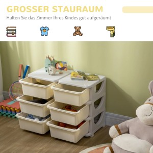 HOMCOM Schubladenschrank für Kinder mit Stauraum