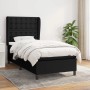 Schwarzes vidaXL Boxspringbett (80x200 cm) mit Stoffbezug, inklusive Matratze und Kopfteil.