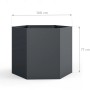 Sechseckiges, anthrazitfarbenes Westmann Metall-Hochbeet Varia, 100x100x77 cm.