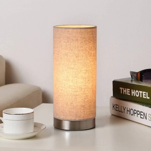 Lindby Tischlampe Ronja 9620842 Dimmbar Modern in Creme aus Textil 1-flammig E14 Schlafzimmerleuchte