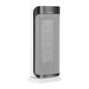 Echos Eco-350 Keramik-Heizlüfter, weiß/schwarz, mit Timer und Oszillation.