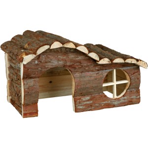 Trixie Haus Hanna Natural Living, Kleintierhaus aus Naturholz mit Fenster und Eingang.