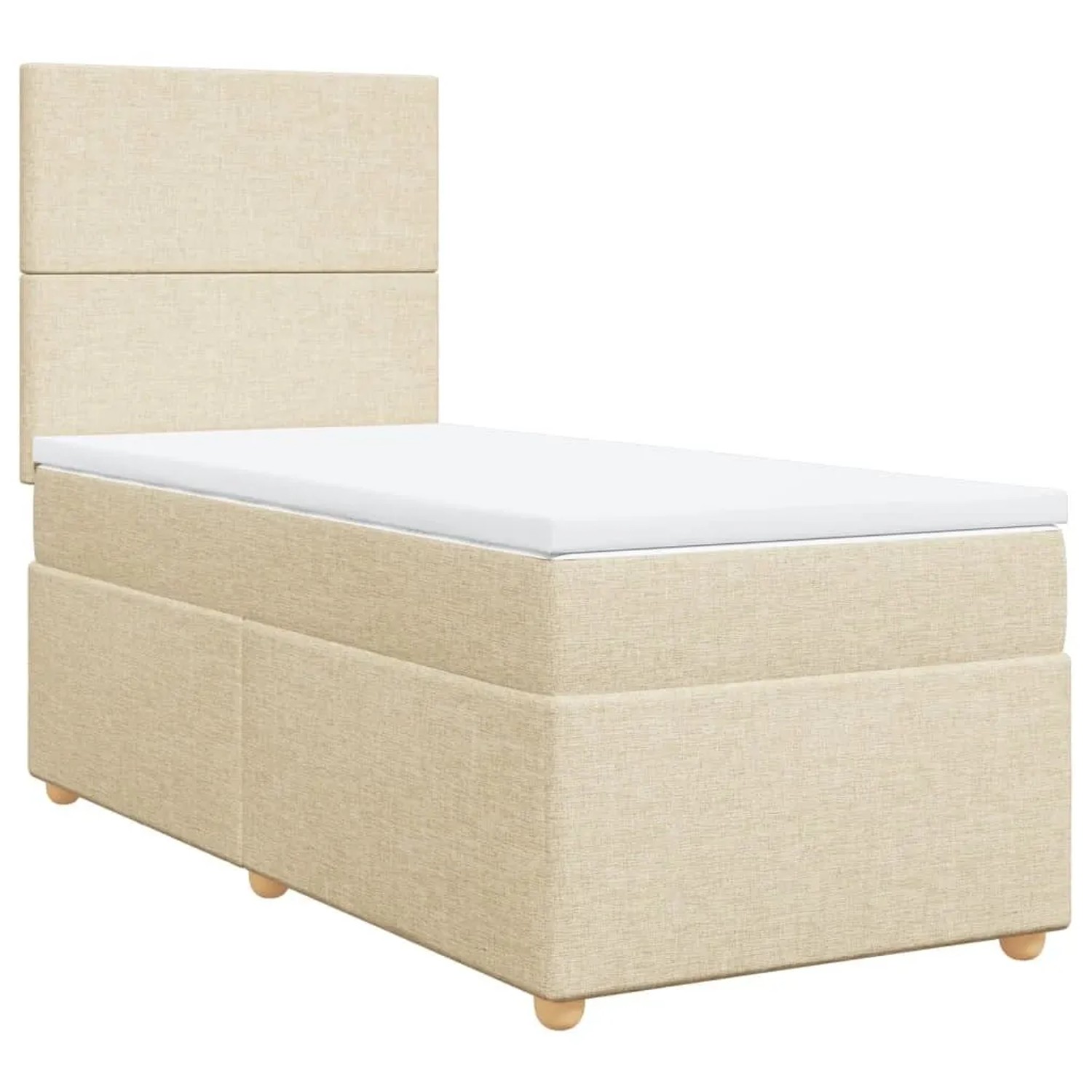 vidaXL Boxspringbett mit Matratze Creme 80x200 cm Stoff 3293405 günstig online kaufen