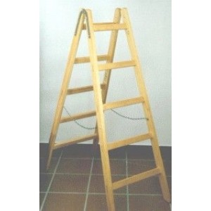 PROREGAL Sprossenstehleiter aus Holz, 2x9 Sprossen, ideal für Heimwerker.