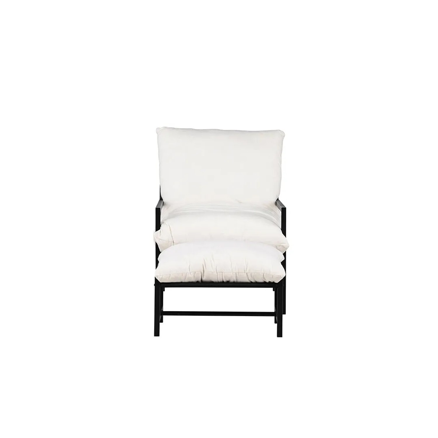 ebuy24 Corso Loungesessel mit Fußhocker Schwarz Fußbank cm H30xB60xT42 Sitzhöhe cm 30 Sitzbreite cm 61 Sitztiefe cm 60