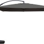 Anthrazitfarbener Ampelschirm Peoria, 300x300 cm, mit Kurbel und Fuß für Garten oder Terrasse.