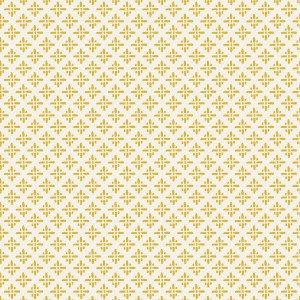 Gelbe Joules Vliestapete Beckett Star Antique Gold mit geometrischem Muster.