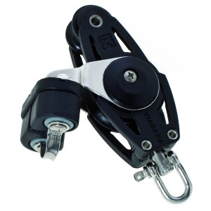 Seilflechter Violinenblock für 8 mm Schot mit Wirbel, Schotklemme und Kugellager.