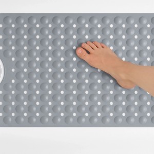 Relaxdays Badewannenmatte XXL PVC Grau Rutschfest 97 cm x 39 cm x 0,7 cm 0,8 kg