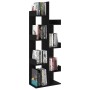 Schwarzes VidaXL Bücherregal (48x25,5x140 cm) aus Holzwerkstoff mit Büchern.
