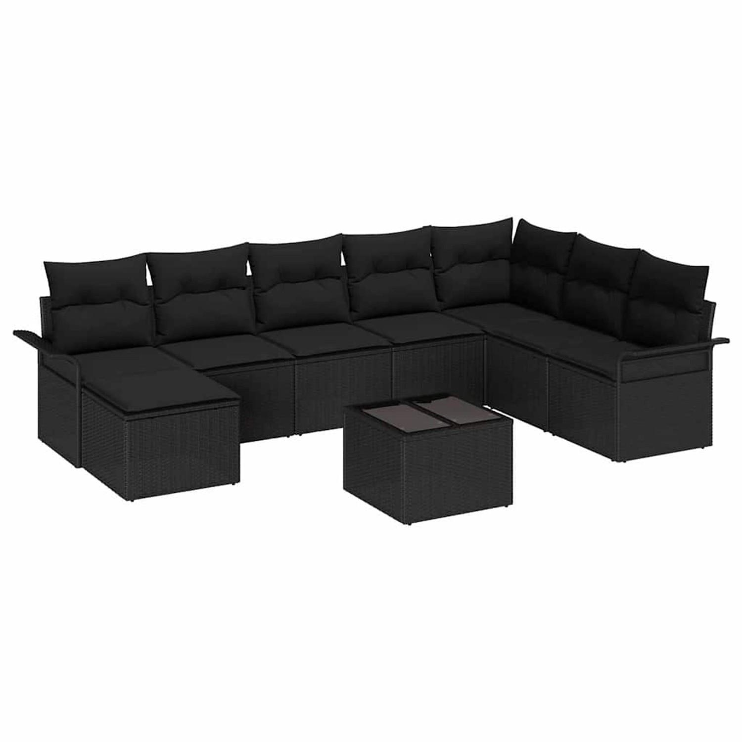 vidaXL 9-Teiliges Garten-Sofa-Set mit Kissen in Beige aus Poly Rattan 33454 günstig online kaufen