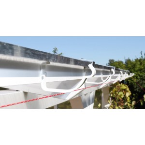 Skan Holz Stahl-Regenrinnen-Set, 434 cm, weiß, für Terrassenüberdachung.