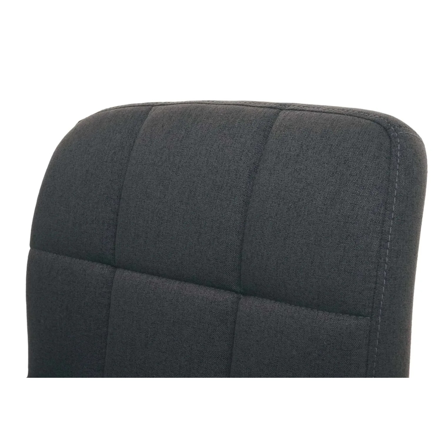 Detailaufnahme: Dunkelgrauer MCW Esszimmerstuhl Cadiz mit Ziernähten, Teil eines 6er-Sets.