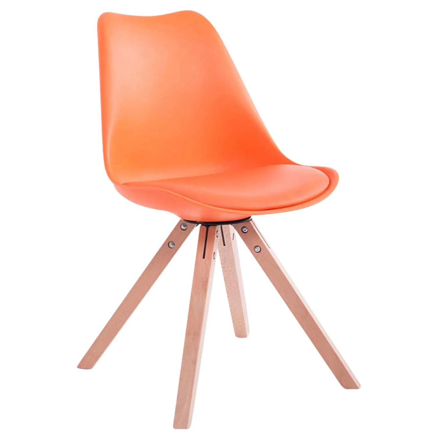 DELUKE Besucherstuhl SYDNEY Kunstleder Orange 47,5x55,5x83cm Konferenzstuhl Wartezimmerstuhl Bürostuhl