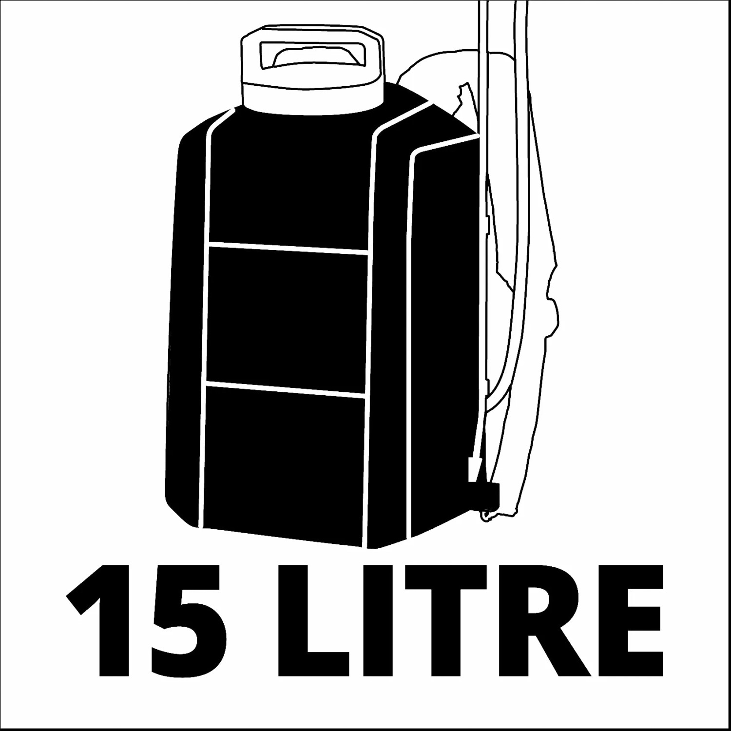 Einhell Akku-Drucksprühgerät GE-WS 18/150 Li-Solo, 15 Liter Tankvolumen.