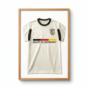 Echtholz Trikot Rahmen 60x80 cm (Braun) mit Trikot "Made in Germany".