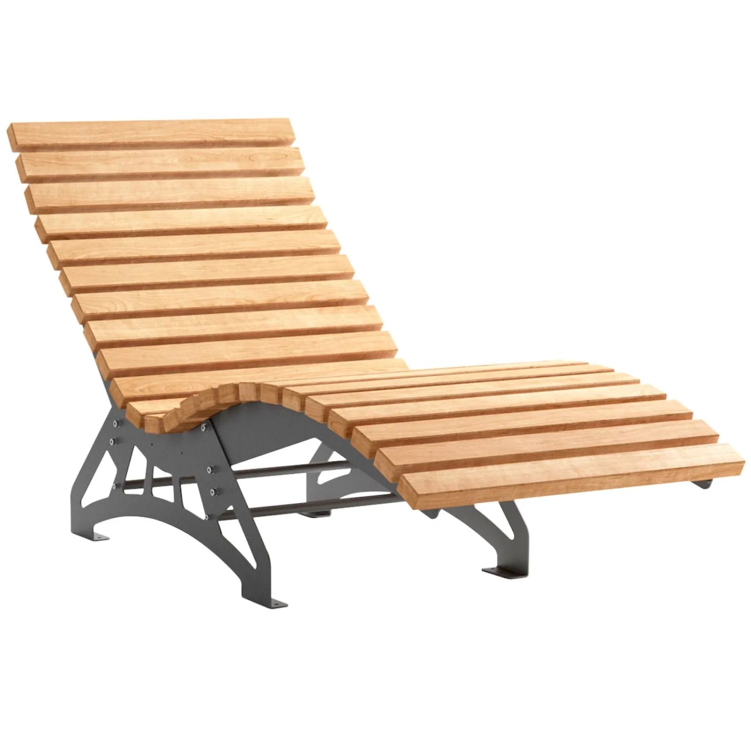 SOTECH Gartenliege LOUNGER Komplett Set 800 mm Breit Edelstahl SS201 Schwarz Materialstärke 6 mm mit Massiven Holzlatten 39 x 70 mm Lärche