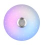 Weiße LED Deckenleuchte Musica mit Farbwechsel und Bluetooth Lautsprecher.