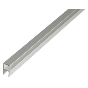 Silbernes Eckprofil aus Aluminium, 43x23x1000 mm, ideal für Kantenschutz.