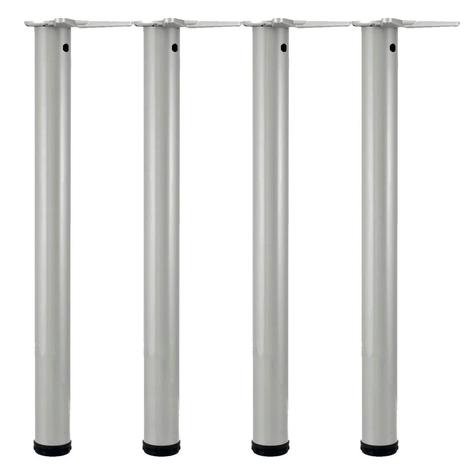 vasalat Set Camar Tischbeine Höhenverstellbar Ø 60 mm Stahl Silber 470-500 mm 4 Stück