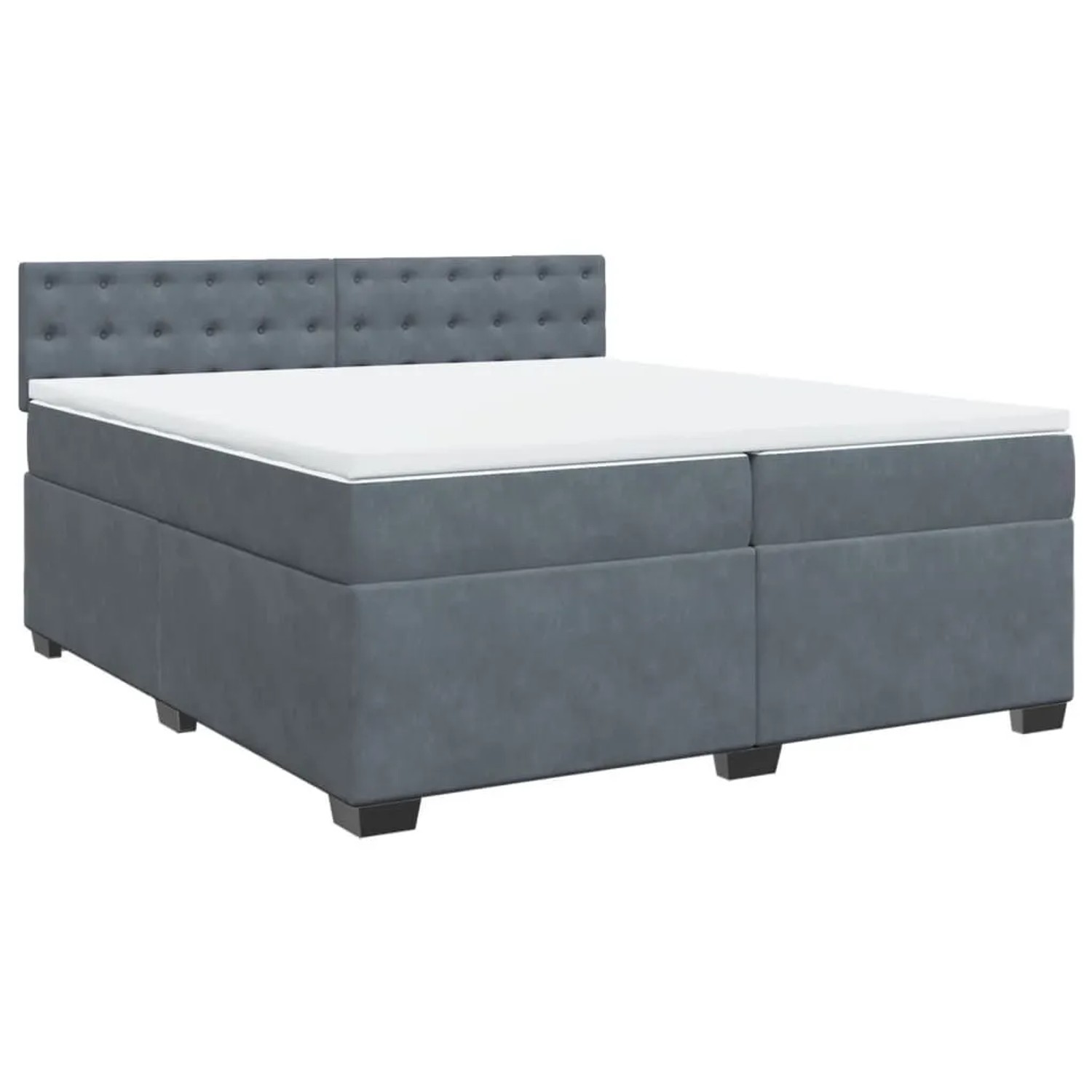 vidaXL Boxspringbett mit Matratze Dunkelgrau 200x200 cm Samt 3288715 günstig online kaufen