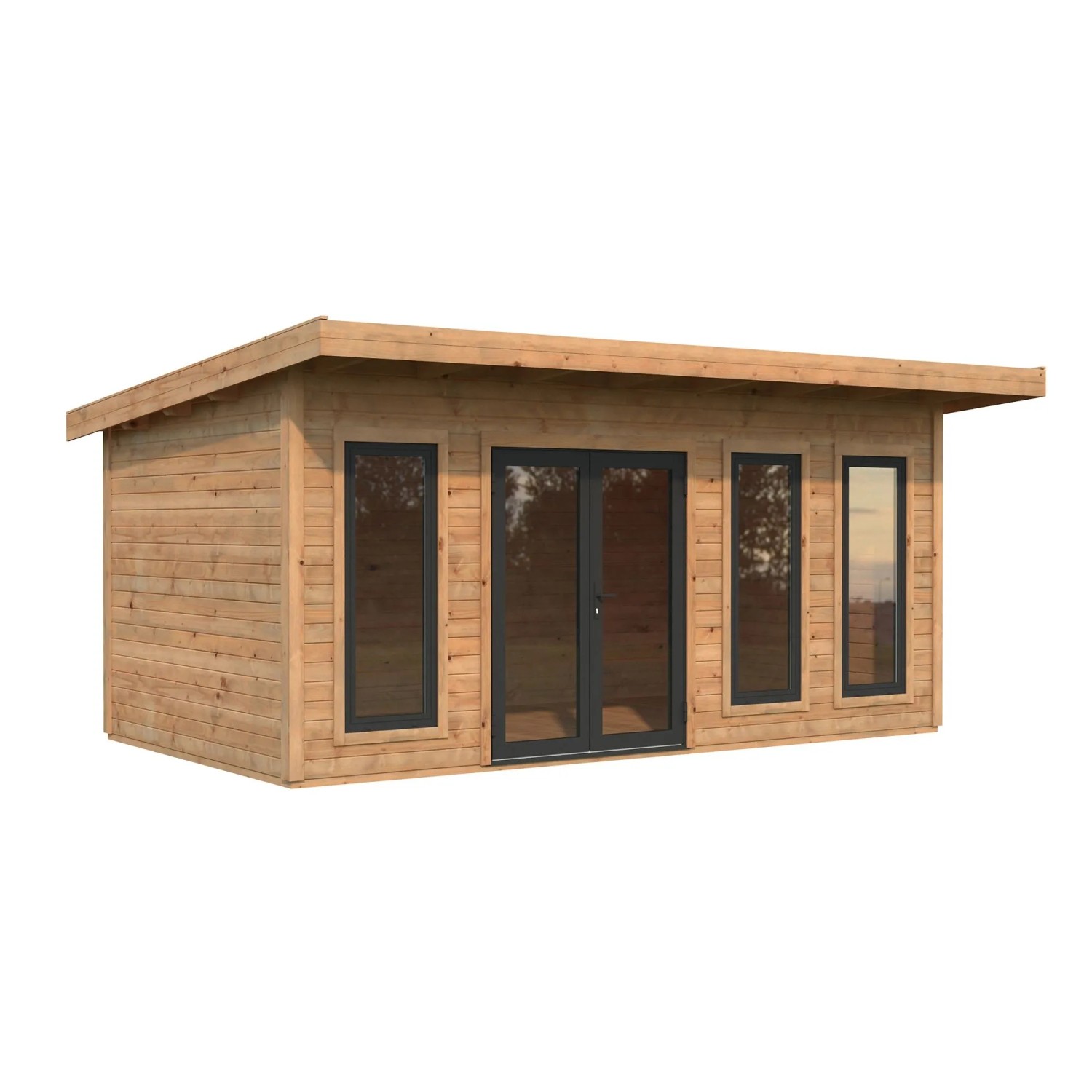 Palmako Holz-Gartenhaus Aurelia Pultdach Tauchgrundiert 530 cm x 300 cm 15,2 m²