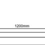 Technische Zeichnung Ledvance LED-Lichtleiste Power Batten, 120cm, mit Maßangaben.